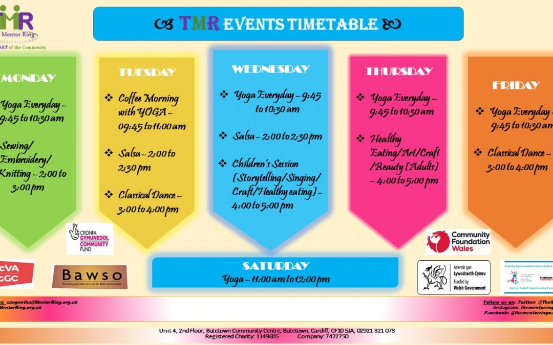 TMR Events Timetable