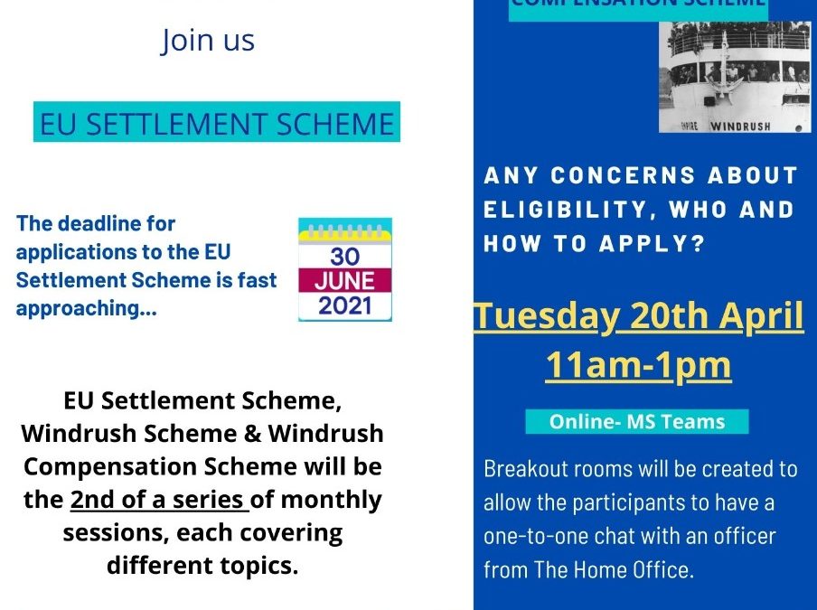 Community Engagement with Home Office Tuesday, 20th April, 2021; 11 am to 1 pm