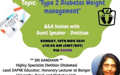 Healthy Eating Session this week Sunday; 14th November, 2021 – 10:30 am