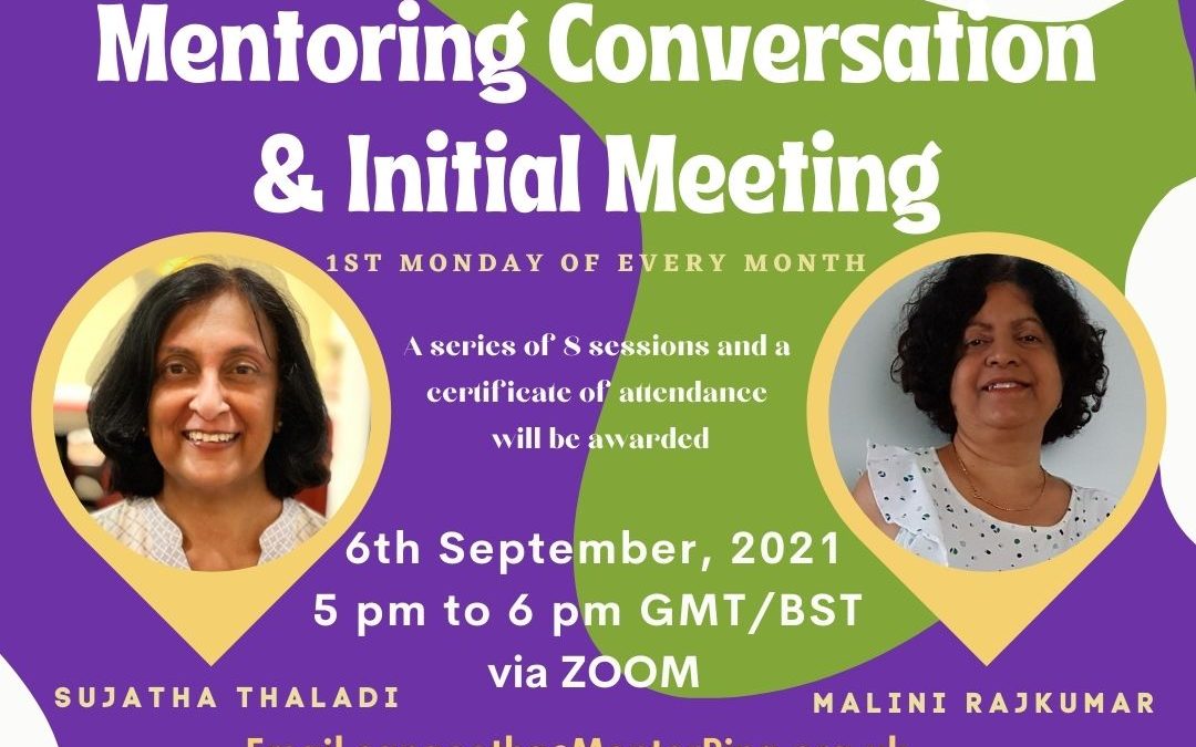Mentoring Training Sessions 6th September 5 – 6pm via Zoom