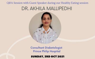 Guest Speaker Dr Akhila Mallipedhi at Healthy Eating Session, Sunday 3rd October 10:30am