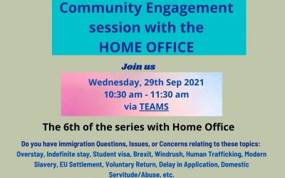 Community Engagement with the Home Office Wednesday 29th September