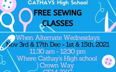 TMR in collaboration with Cathays High School Free Sewing Classes