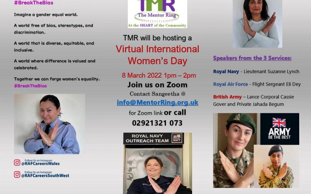 Virtual International Women’s Day Tuesday 8th March 2022, 1 – 2PM GMT/BST