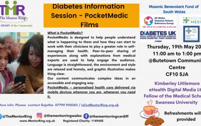 Diabetes Information Session – PocketMedic Film, Thursday 19th May, 11am – 1pm, Butetown Community Centre