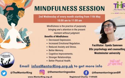Mindfulness Sessions 2nd Wednesday each month 10 – 11am starting May 11th via Zoom
