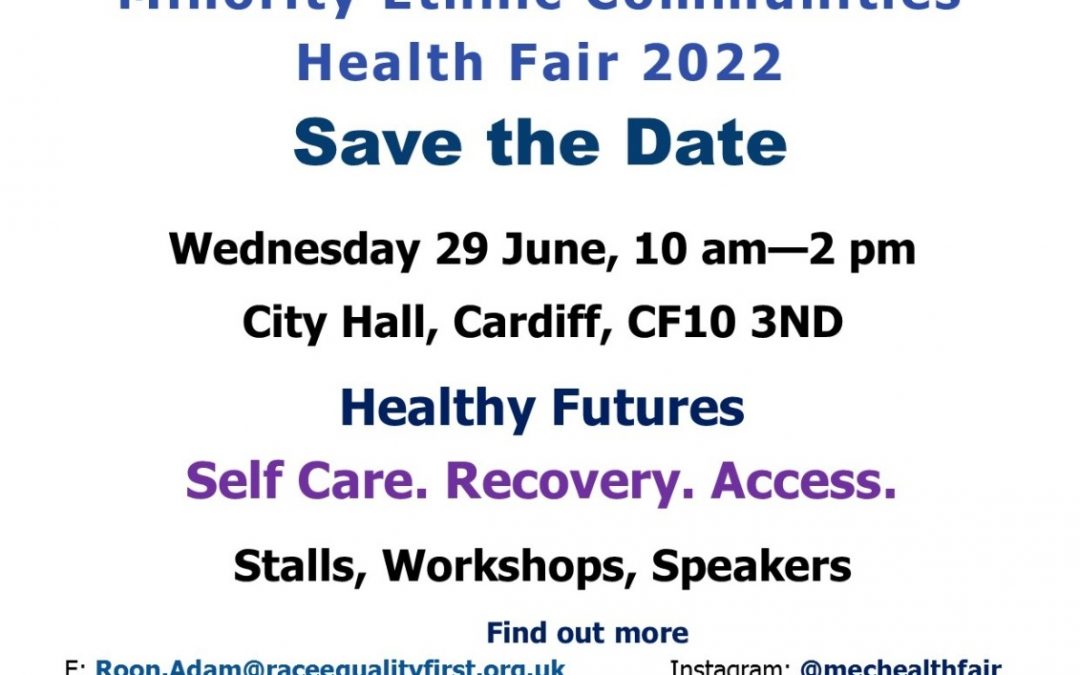 MEC Health Fair 2022, Wednesday 29th June, City Hall, CF10 3ND, 10am – 2pm