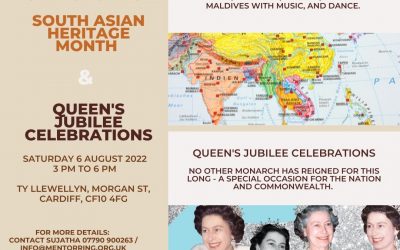 South Asian Heritage Month and Queens Jubilee Celebration Saturday 6th August 3 – 6pm