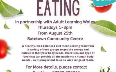 Healthy Eating Every Thursday From August 25th 1 – 3pm Butetown Community Centre