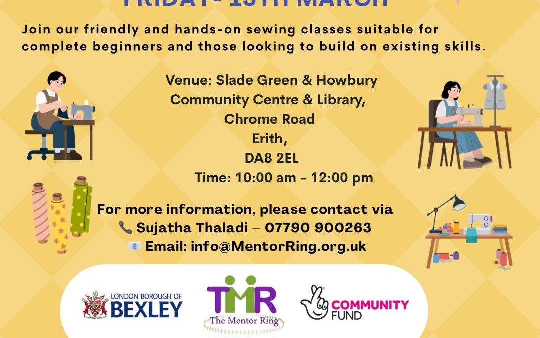 Sewing Workshop Classes at Coffee Mornings, March Fridays 2026
